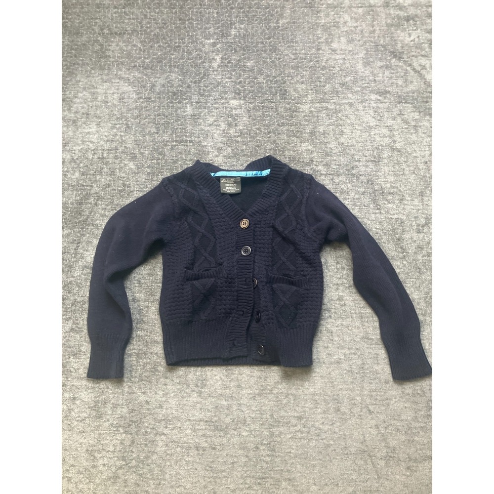Lot Of 3 Eddie Bauer School Cardigan Sweater Kids M Navy Cable Knit Button Front